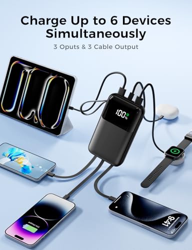 15000mAh Portable Charger with 22.5W Fast Charging & 6 Outputs for iPhone & Samsung