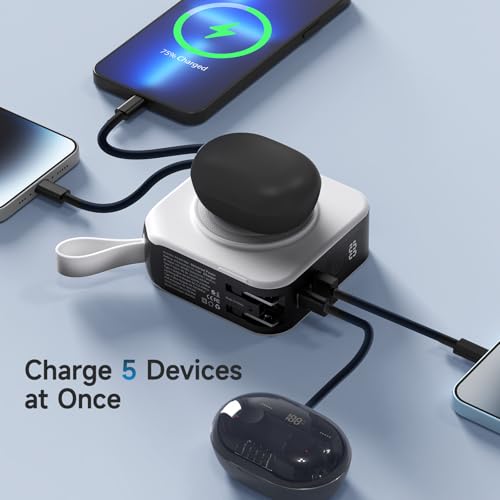 Powerpack 5-in-1 Travel Power Bank 10000mAh Wireless Charger for iPhone 15/14/13/12 Series