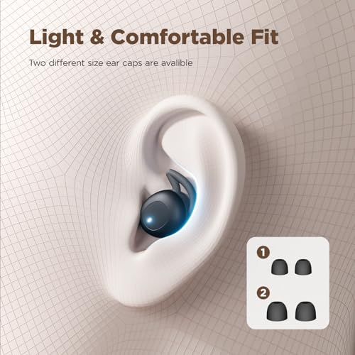 Sanag Wireless Earbuds with Mic & Noise Cancelling for Side Sleepers