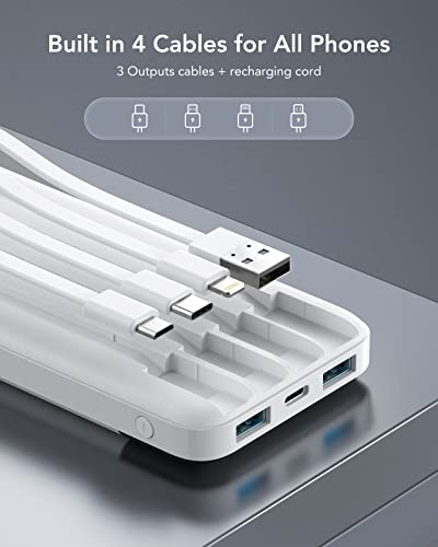 Slim 10000mAh Portable Charger with Fast Charging for iPhone, Samsung, Google Pixel, LG, and Moto