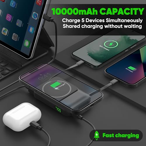 2024 Magnetic Wireless Power Bank for iPhone & Android, 10000mAh, 20W Fast Charge